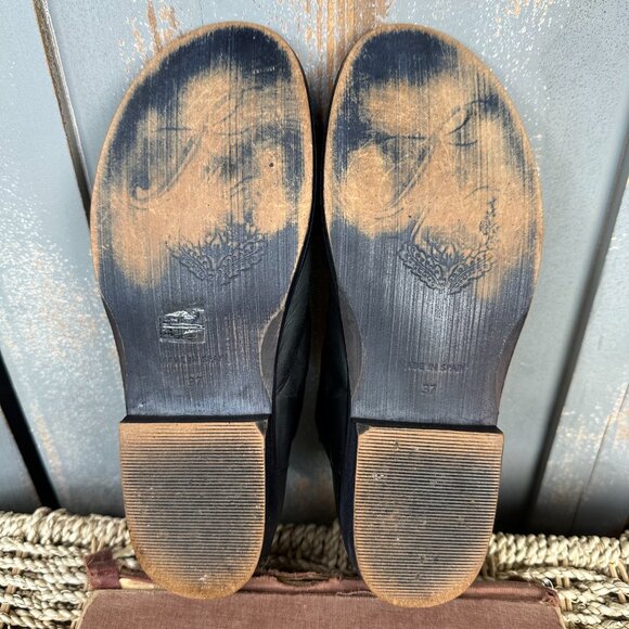 Free People Mont Blanc Leather Sandals Sz EU 37, US 6.5 Black - Picture 10 of 16